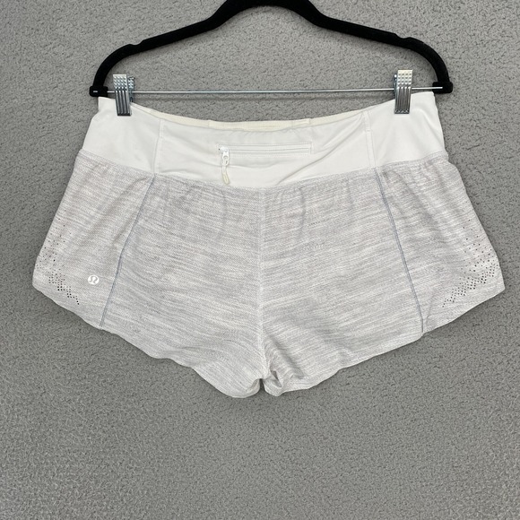 Lululemon Shorts Womens 10 Light As Air Running Lined Gray Laser Cut Lightweight - Picture 11 of 13